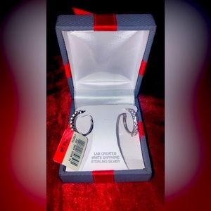 Nice White sapphire hoop earrings in sterling silver